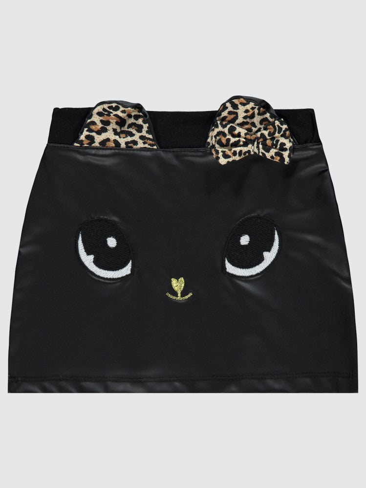 Civil Girls Kedi Nakışlı 2-5 Yaş Etek - Siyah