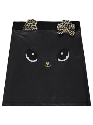 Civil Girls Kedi Nakışlı 6-9 Yaş Etek - Siyah