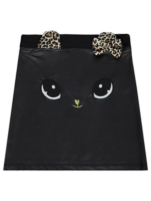 Civil Girls Kedi Nakışlı 6-9 Yaş Etek - Siyah