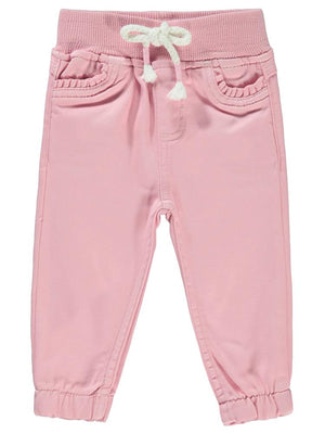 Civil Baby Cep Büzgülü Bağcıklı Örme Düz 6-18 Ay Pantolon - Pembe