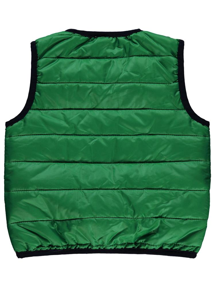 Civil Boys Çıt Çıtlı Ray Desen Kapitone 2-5 Yaş Yelek - Yeşil