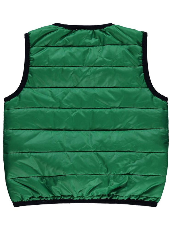 Civil Boys Çıt Çıtlı Ray Desen Kapitone 2-5 Yaş Yelek - Yeşil