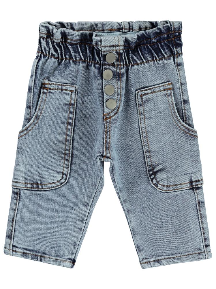 Civil Baby Bel Lastikli Yandan Cepli 4 Düğme 6-18 Ay Pantolon - Mavi