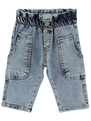 Civil Baby Bel Lastikli Yandan Cepli 4 Düğme 6-18 Ay Pantolon - Mavi