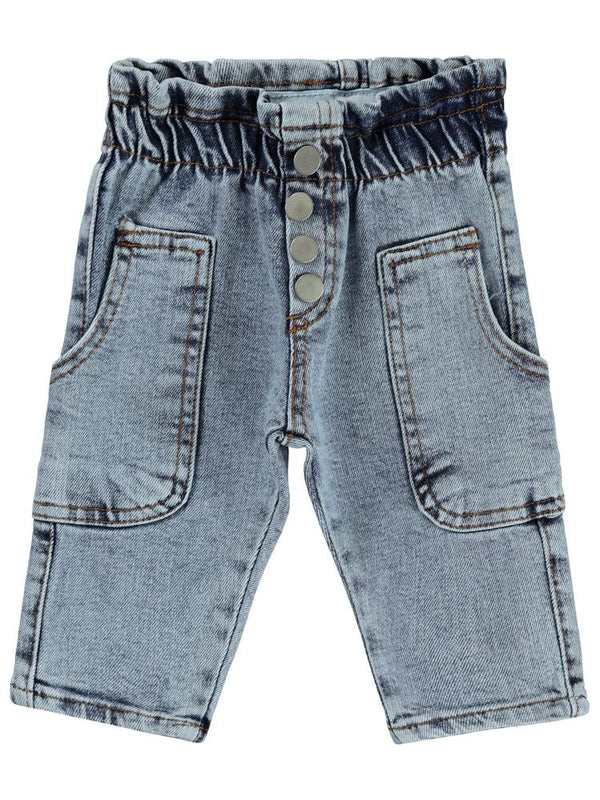 Civil Baby Bel Lastikli Yandan Cepli 4 Düğme 6-18 Ay Pantolon - Mavi