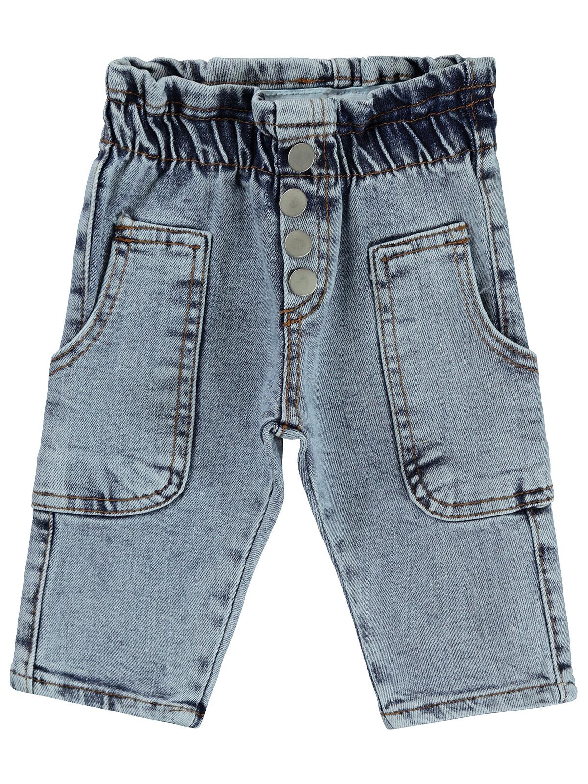 Civil Baby Bel Lastikli Yandan Cepli 4 Düğme 6-18 Ay Pantolon - Mavi