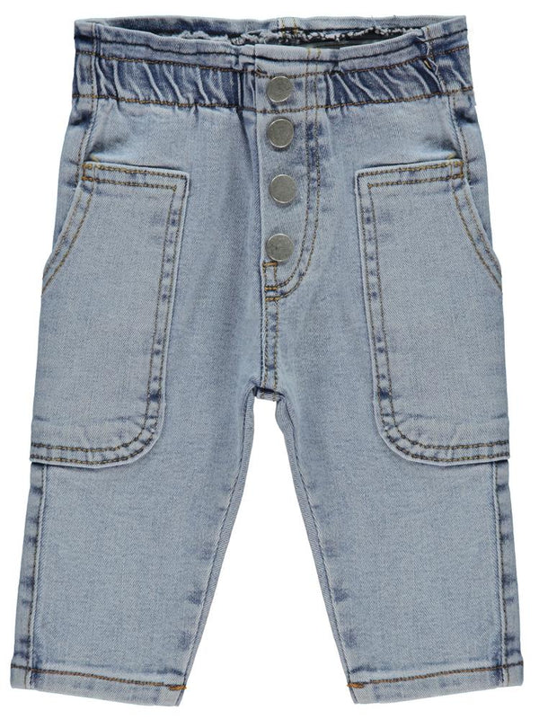 Civil Baby Bel Lastikli Yandan Cepli 4 Düğme 6-18 Ay Pantolon - Mavi