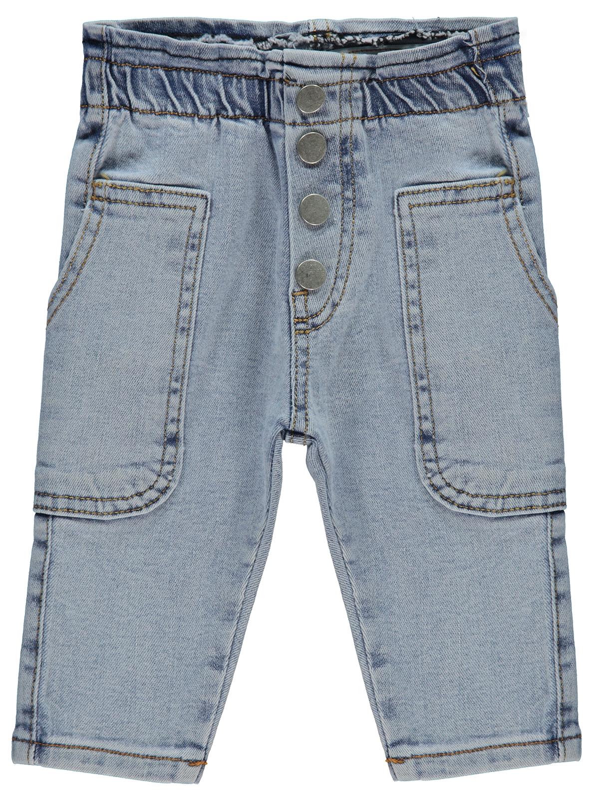 Civil Baby Bel Lastikli Yandan Cepli 4 Düğme 6-18 Ay Pantolon - Mavi