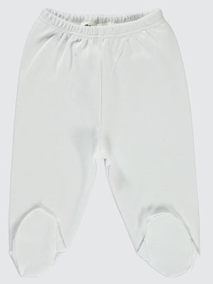 Civil Baby Beli Lastikli 0-9 Ay Unisex Patikli Tek Alt - Beyaz