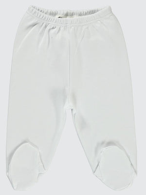 Civil Baby Beli Lastikli 0-9 Ay Unisex Patikli Tek Alt - Beyaz