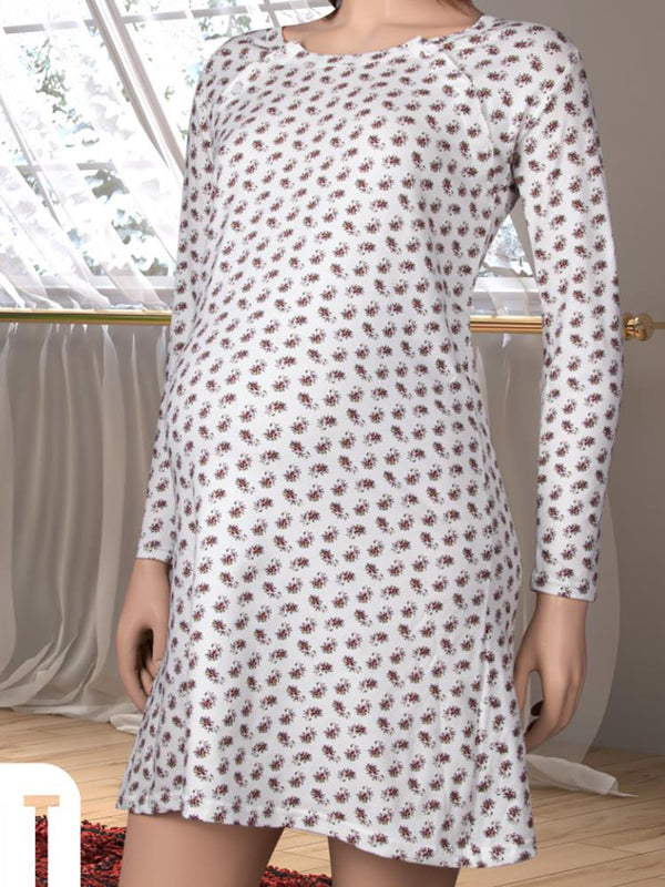 Lohusa Pijama Tunik Uzun Kol