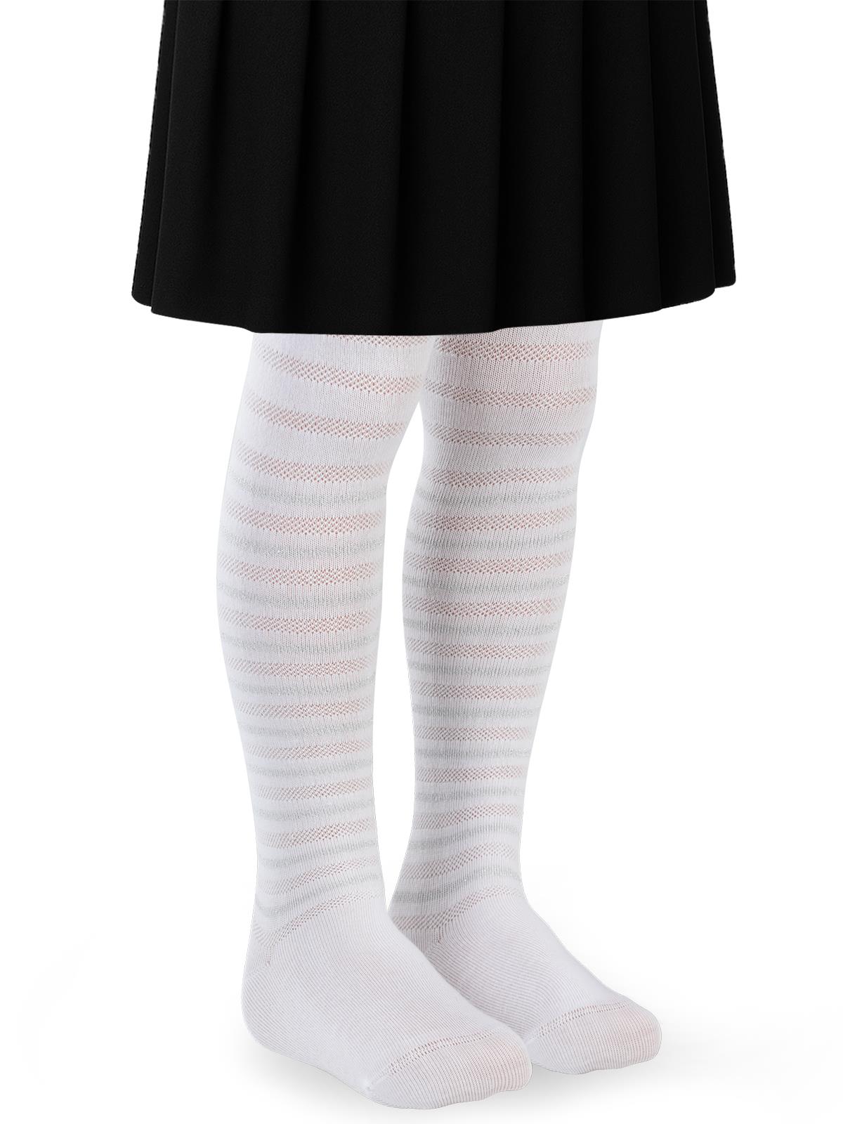 Civil Girls Fileli 3-11 Yas Kız Külotlu Çorap - Beyaz