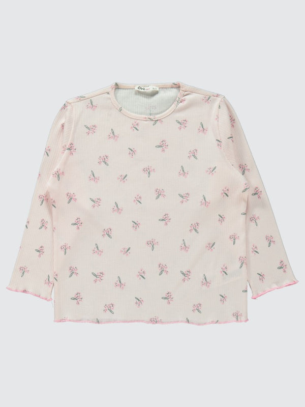 Civil Girls Çiçek Empirme 6-9 Yaş Pijama Takımı - Pembe