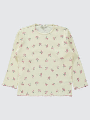 Civil Girls Çiçek Empirme 6-9 Yaş Pijama Takımı - Pudra