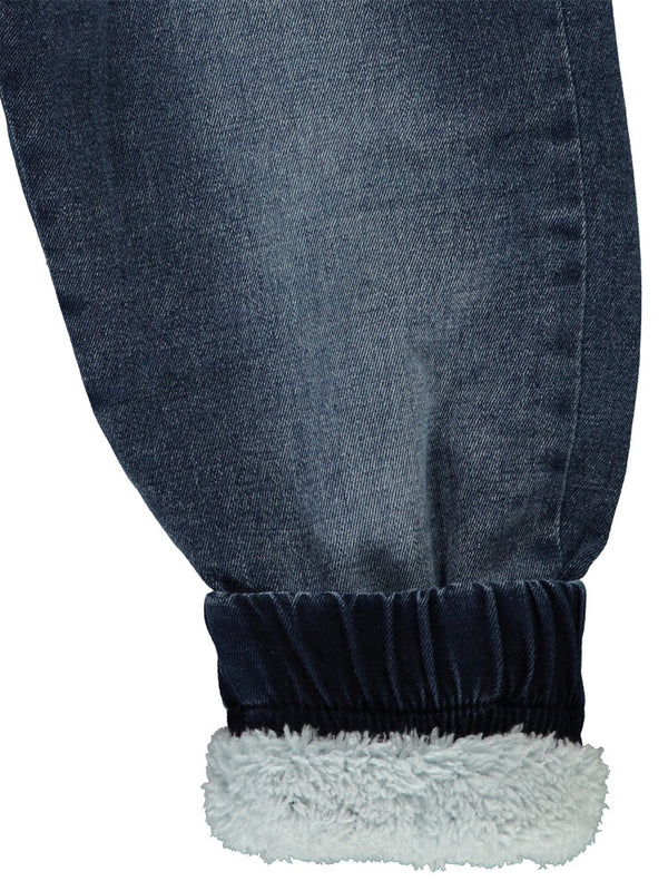 Civil Girls Cep Ağzı Çiçek Nakışlı Velsoftlu 2-5 Yaş Pantolon - Mavi