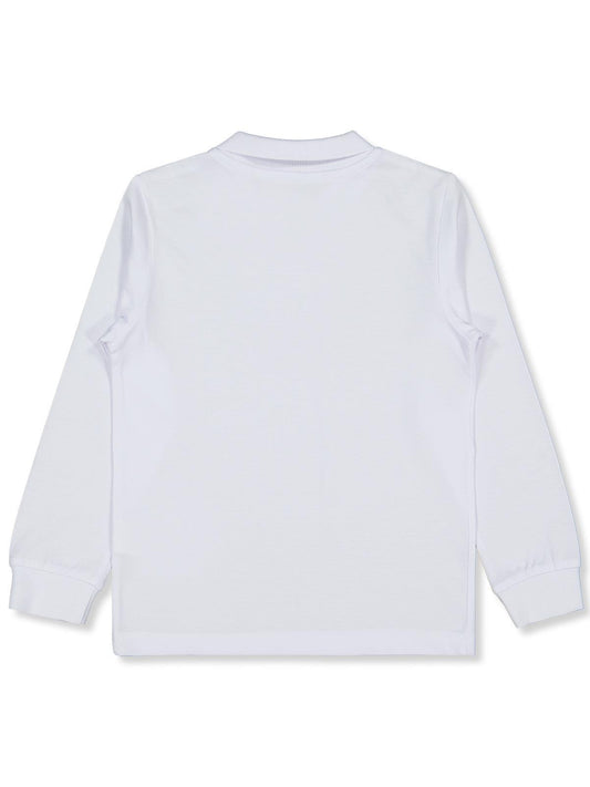 Civil Erkek Çocuk Basic Polo Pike Sweat | Polo Pike Uzun Kol | Okul Kreş ve Günlük Kullanım - Beyaz