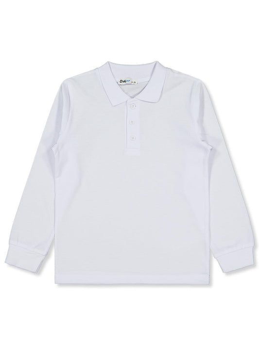 Civil Erkek Çocuk Basic Polo Pike Sweat | Polo Pike Uzun Kol | Okul Kreş ve Günlük Kullanım - Beyaz
