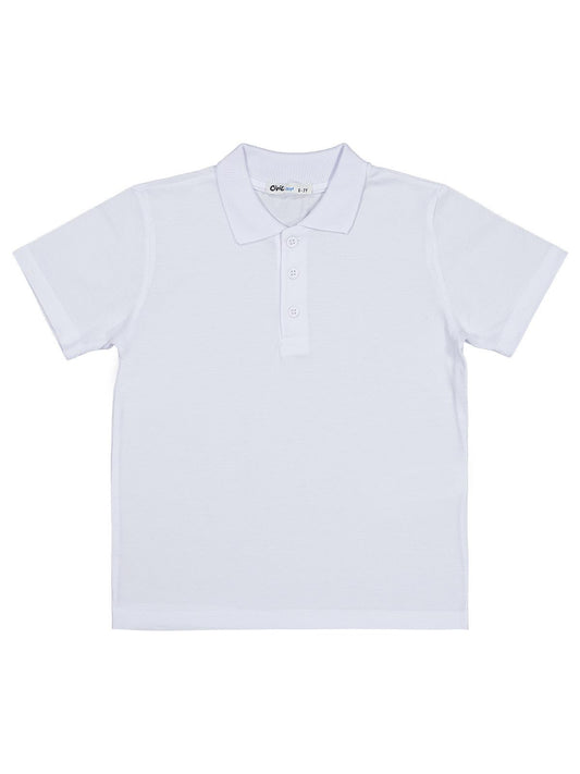 Civil Erkek Çocuk Basic Polo Pike Tshirt | Polo Pike Kısa Kol | Okul Kreş ve Günlük Kullanım - Beyaz