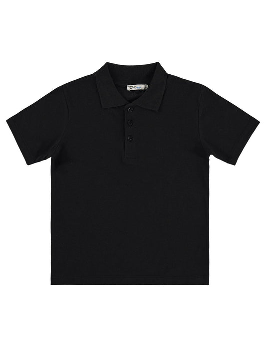 Civil Erkek Çocuk Basic Polo Pike Tshirt | Polo Pike Kısa Kol | Okul Kreş ve Günlük Kullanım - Siyah