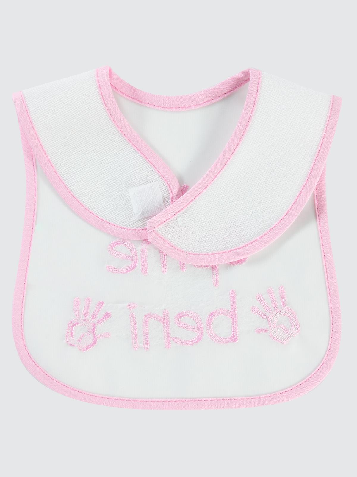 Civil Baby Öpme Beni Nakışlı Mama Önlüğü - Pembe