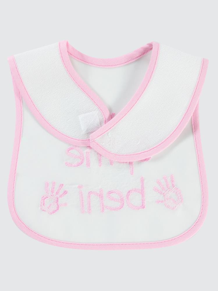 Civil Baby Öpme Beni Nakışlı Mama Önlüğü - Pembe