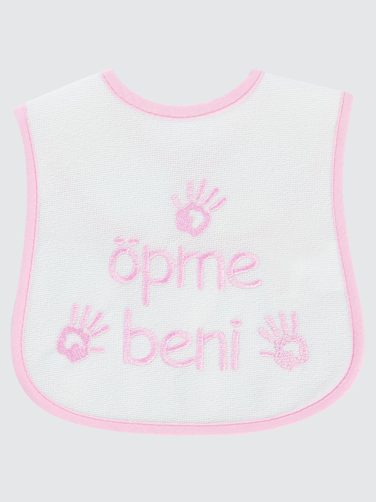 Civil Baby Öpme Beni Nakışlı Mama Önlüğü - Pembe