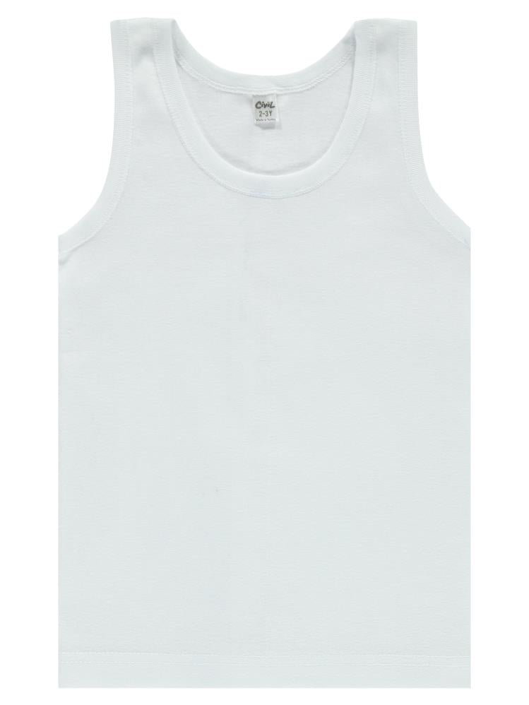 Civil Boys Ribana 2-14 Yaş Askılı Atlet - Beyaz