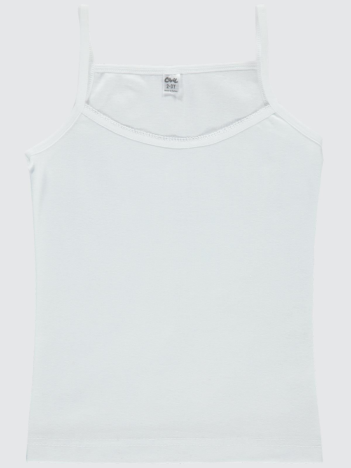 Civil Girls İp Askılı 2-12 Yaş Kız Atlet - Beyaz