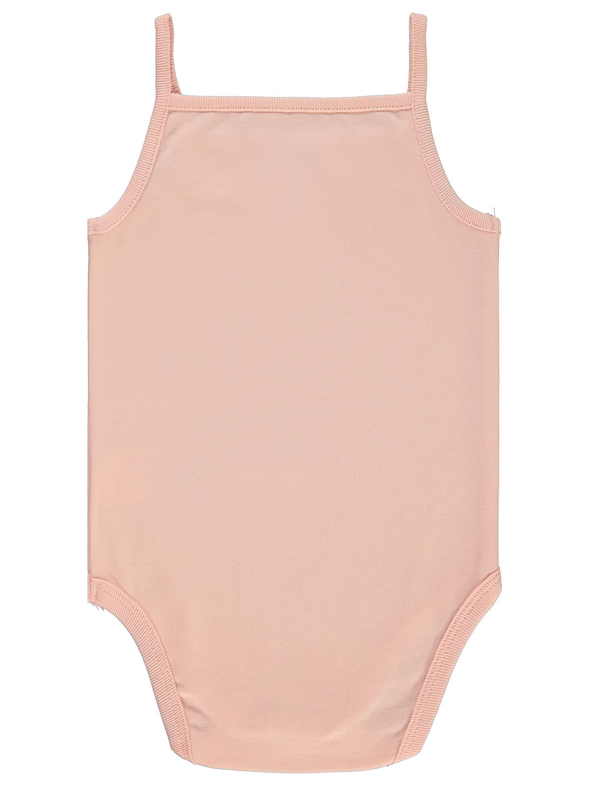 Civil Baby Penye İp Askılı Dantelli 2-3 Yaş Kız Çıtçıtlı Badi - Pudra