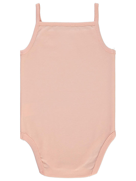 Civil Baby Penye İp Askılı Dantelli  Kız Çıtçıtlı Badi - Pudra