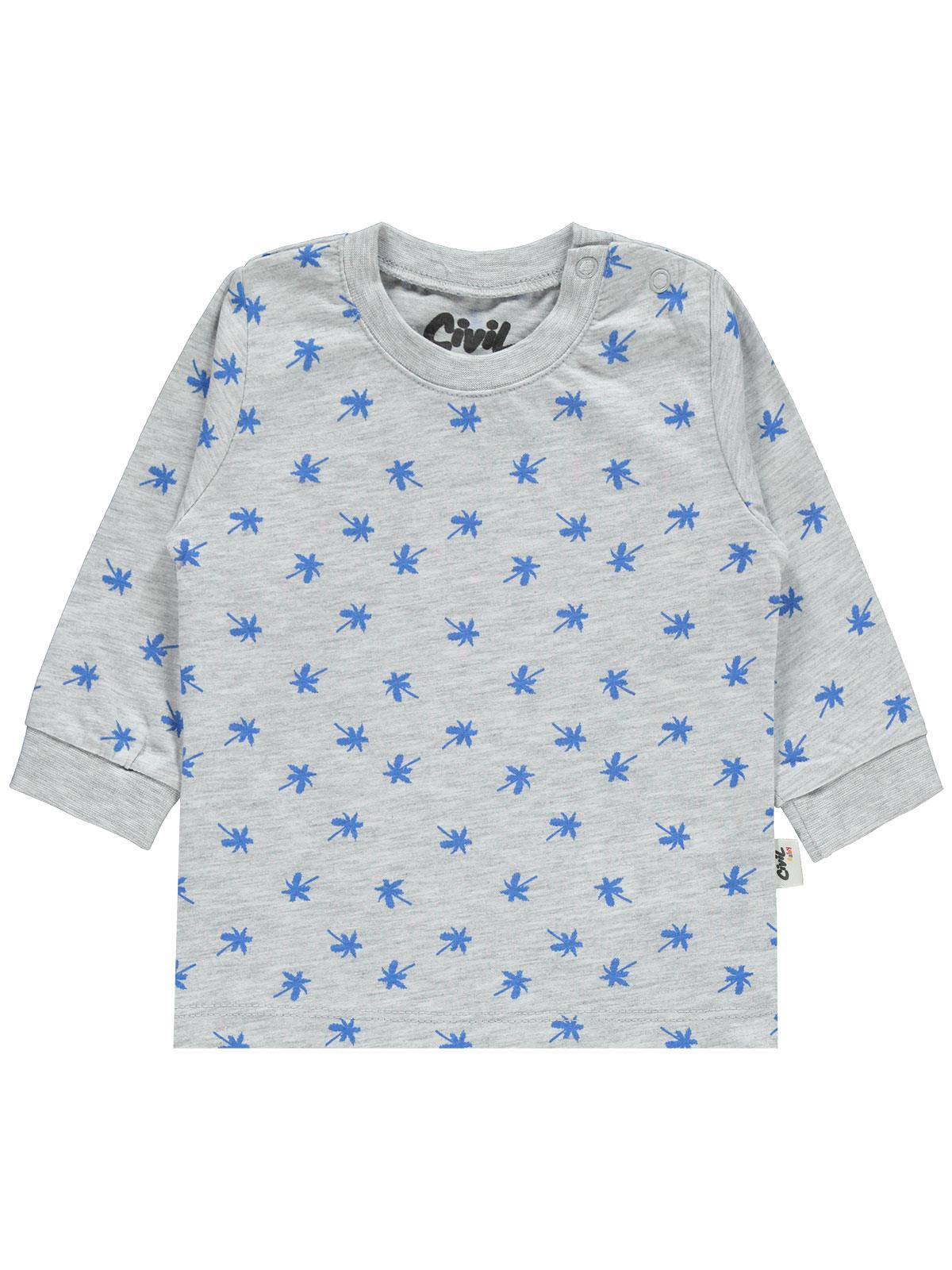 Civil Baby Palmiye Emprime 6-18 Ay Erkek Pijama Takım - Gri