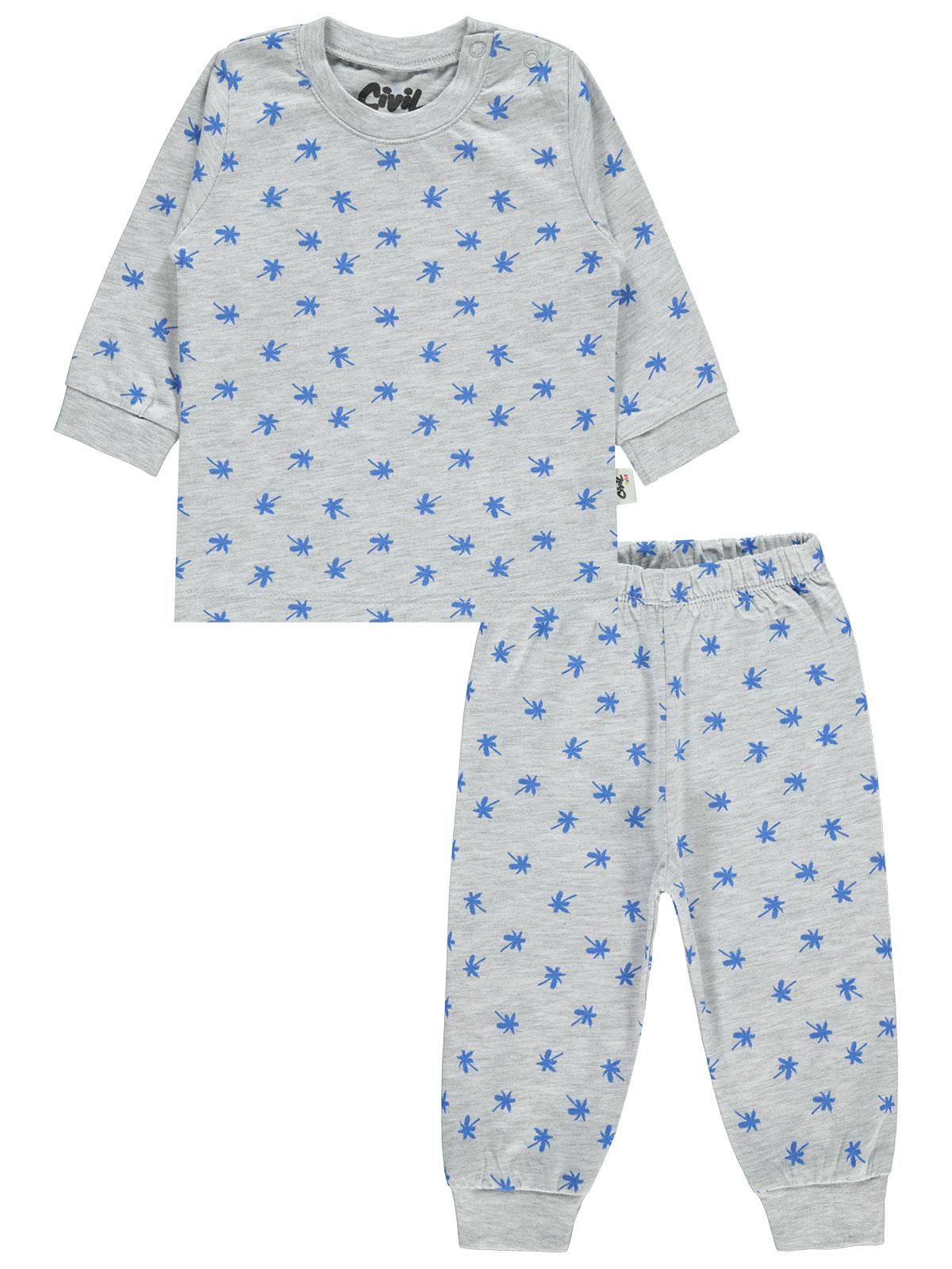 Civil Baby Palmiye Emprime 6-18 Ay Erkek Pijama Takım - Gri