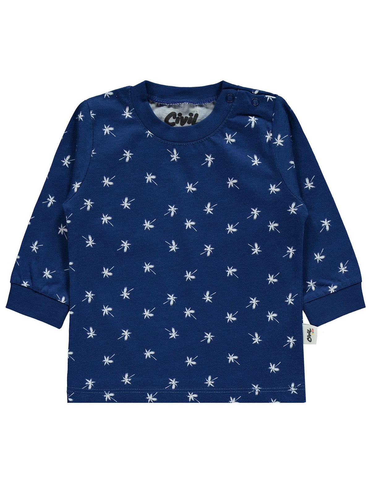 Civil Baby Palmiye Emprime 6-18 Ay Erkek Pijama Takım - Lacivert