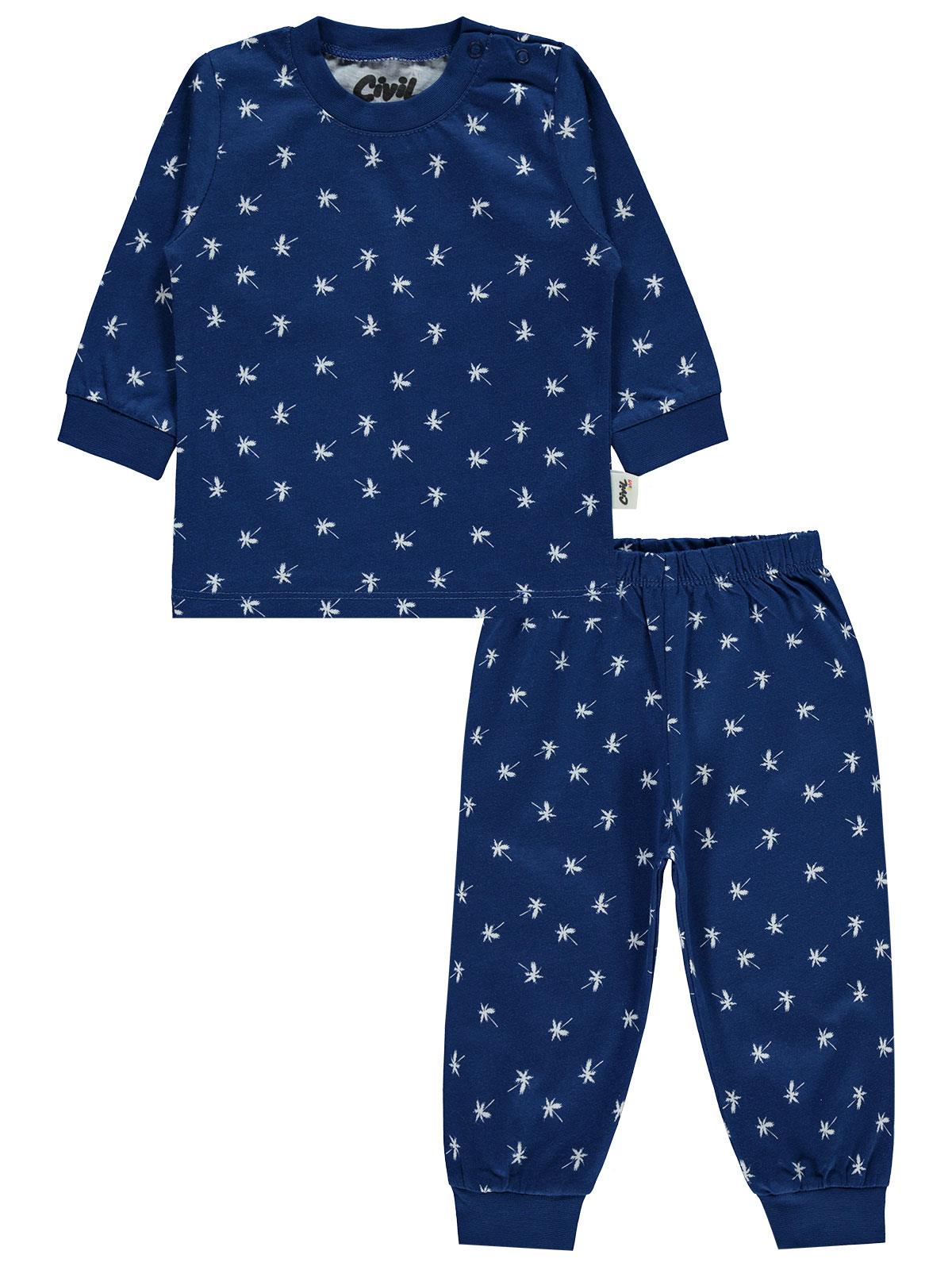 Civil Baby Palmiye Emprime 6-18 Ay Erkek Pijama Takım - Lacivert