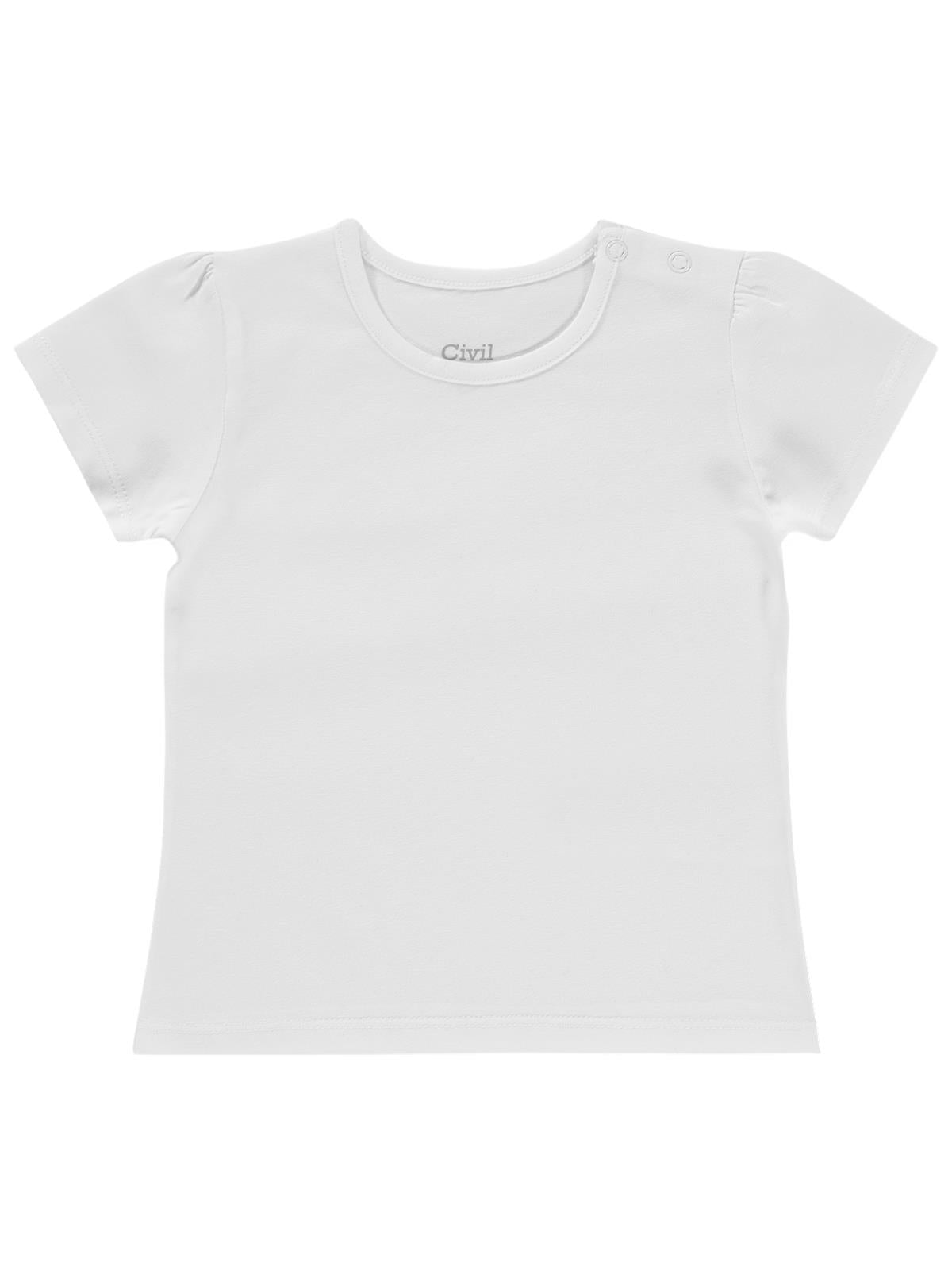 Civil Baby Kız Bebek Tişört 6-18 Ay - Beyaz