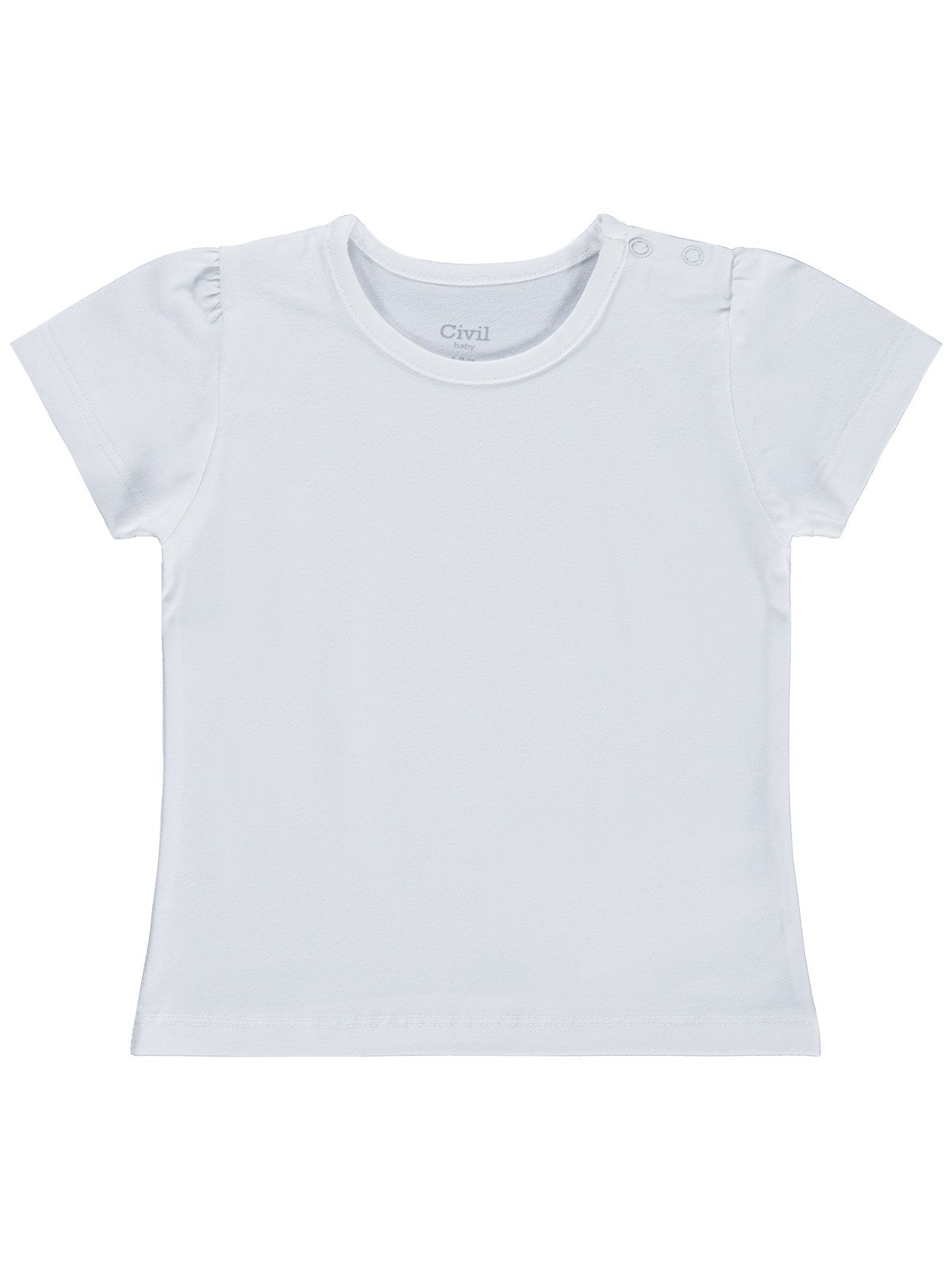 Civil Baby Kız Bebek Tişört 6-18 Ay - Beyaz