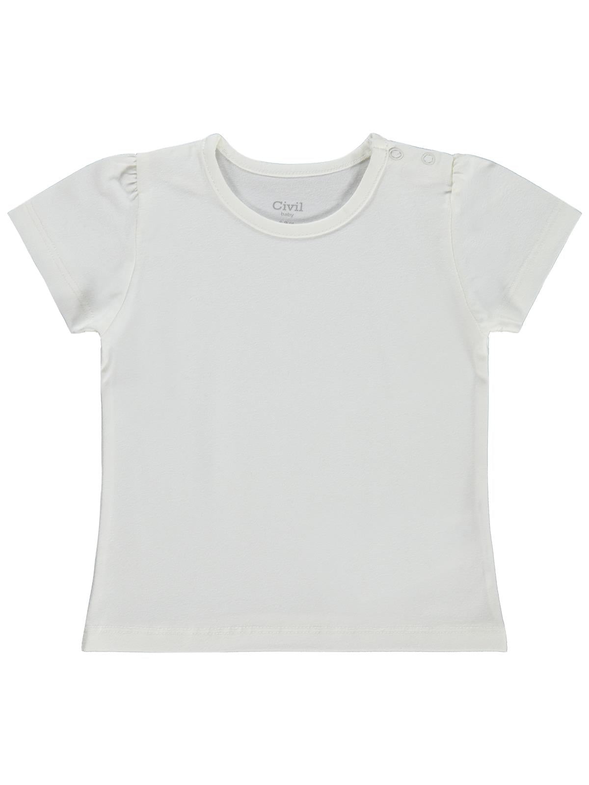 Civil Baby Kız Bebek Tişört 6-18 Ay - Ekru