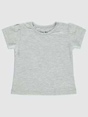 Civil Baby Kız Bebek Tişört 6-18 Ay - Gri