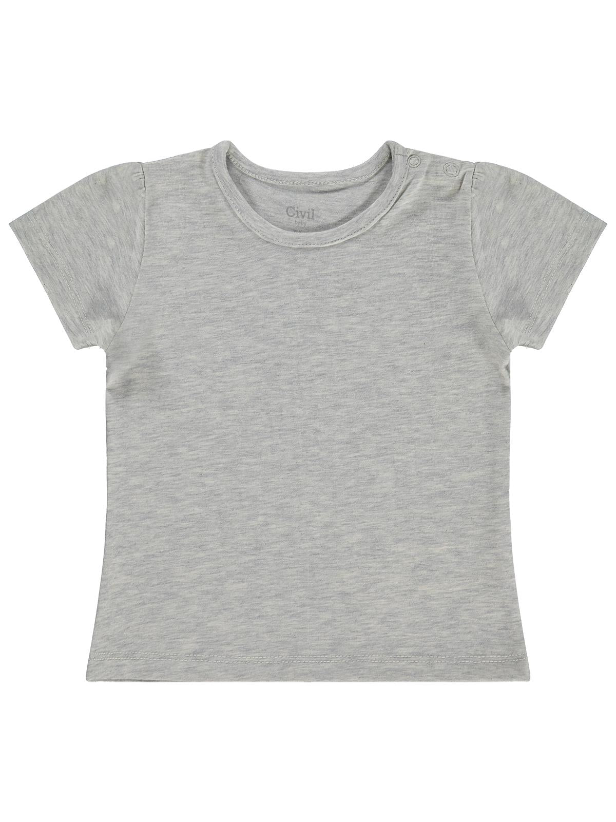 Civil Baby Kız Bebek Tişört 6-18 Ay - Gri
