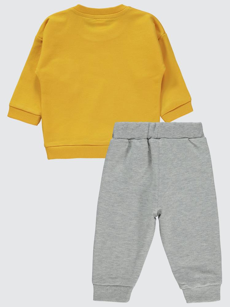Civil Baby Diz Nakış Cepli 6-18 Ay Unisex Takım - Hardal