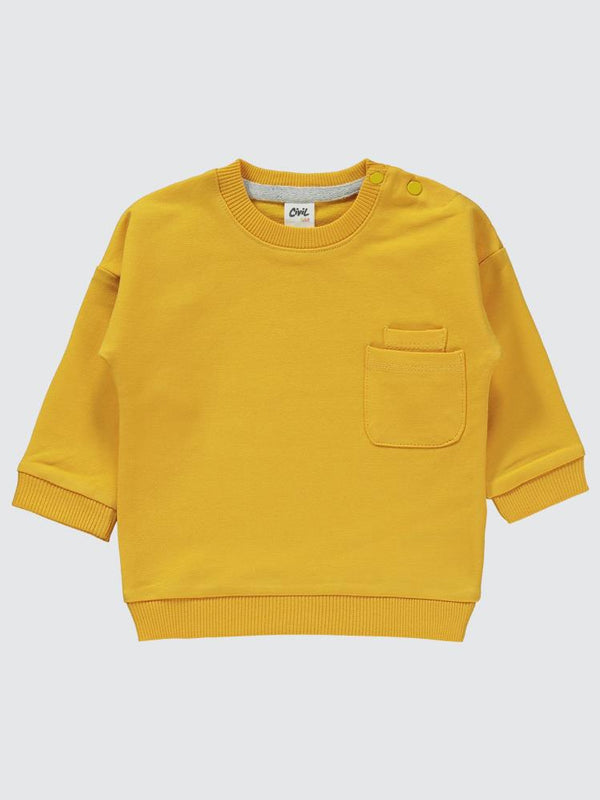 Civil Baby Diz Nakış Cepli 6-18 Ay Unisex Takım - Hardal