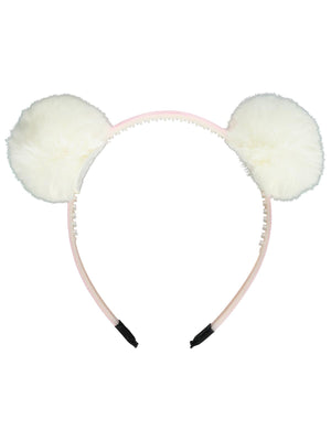 Civil  Pelus Ponponlu Kulak Tac - Beyaz