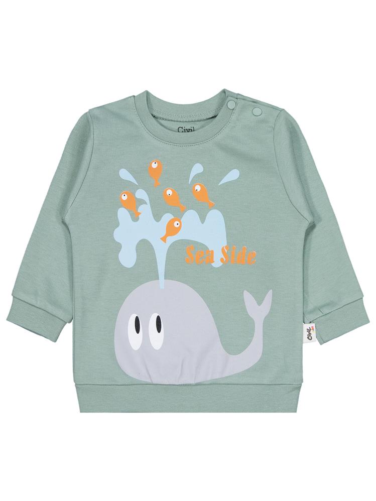 Civil Baby Bebek Bisiklet Yaka Takım 6-18 Ay - Yeşil