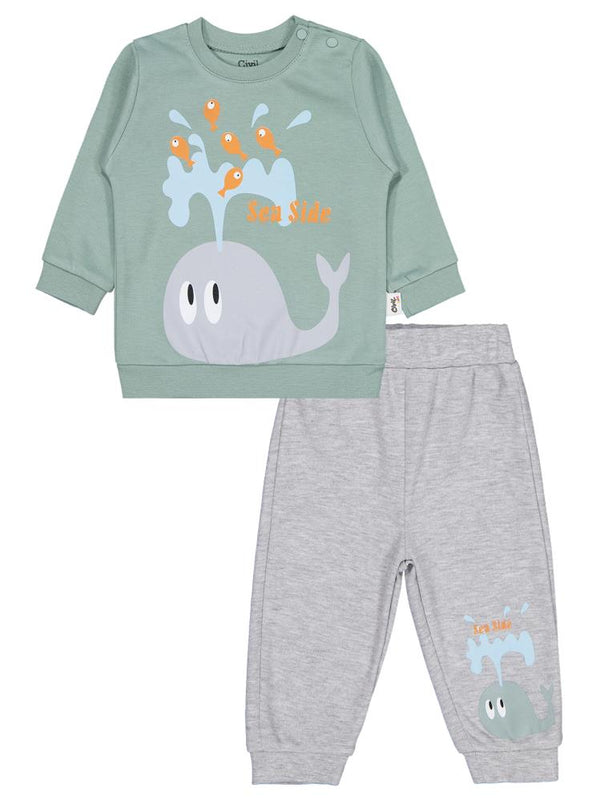 Civil Baby Bebek Bisiklet Yaka Takım 6-18 Ay - Yeşil