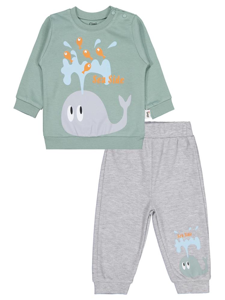 Civil Baby Bebek Bisiklet Yaka Takım 6-18 Ay - Yeşil