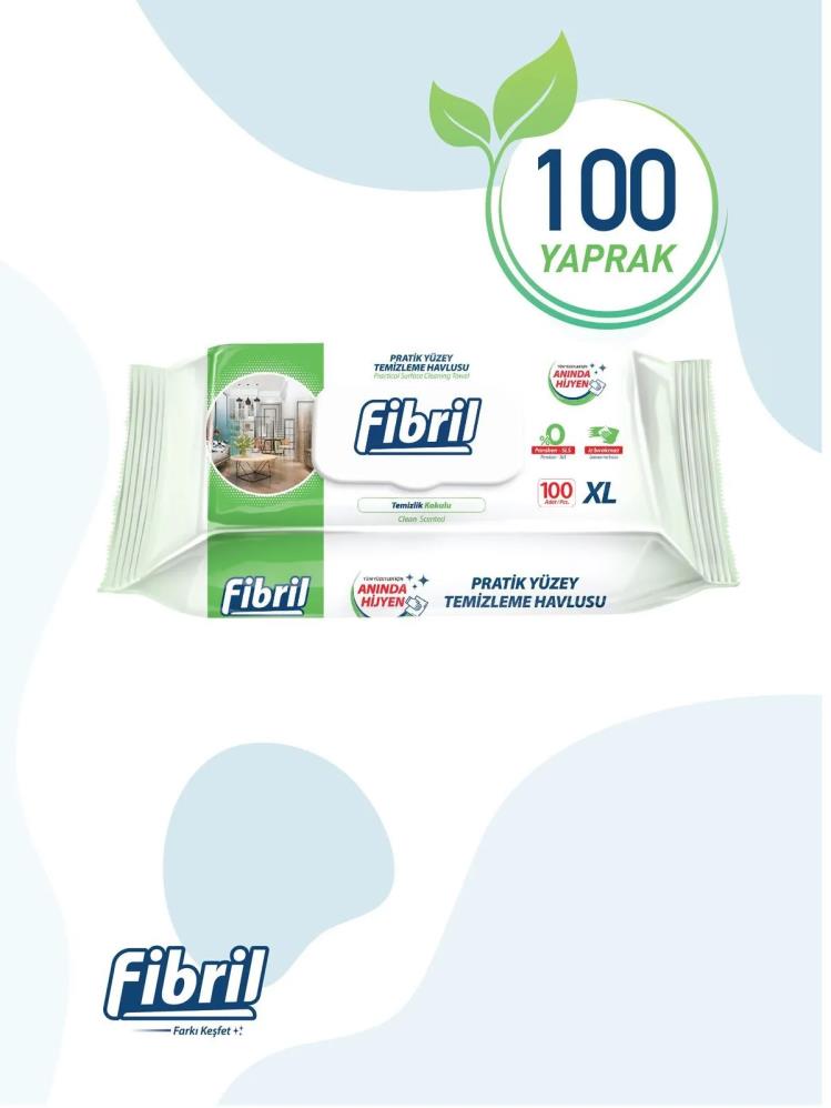 Fibril Pratik Yüzey Temizleme Havlusu  Temizlik Kokulu 100'lü