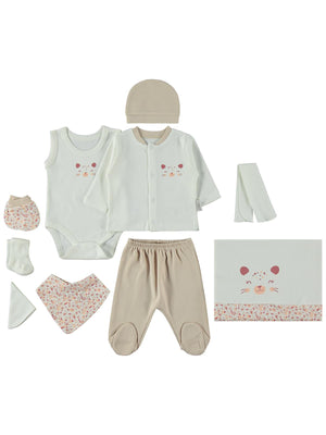 Bebbek Baby Gırls Leopard  Zıbın Setleri - Pembe