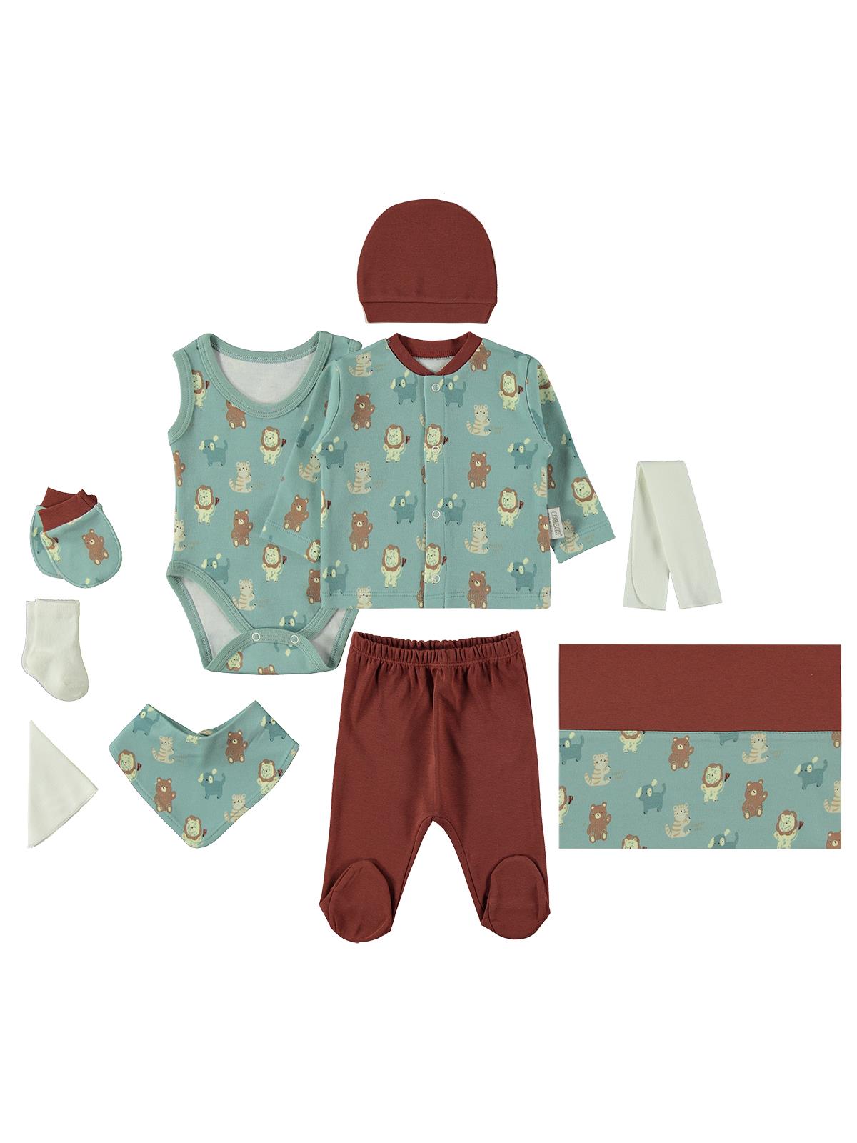 Bebbek Cute Anımals  Zıbın Setleri - Bordo