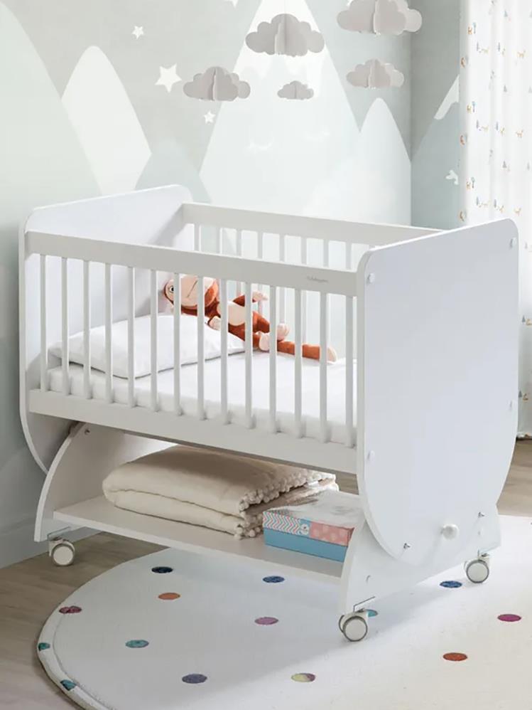 Babywhen Sallanan Tekerlekli Beşik 50x90 cm-Beyaz