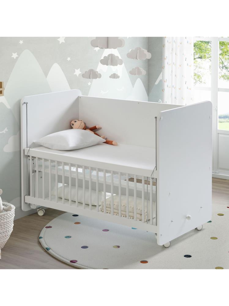 Babywhen Sallanan ve Tekerlekli Başucu Beşiği 60x120 cm-Beyaz